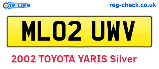 ML02UWV are the vehicle registration plates.