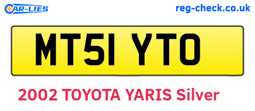 MT51YTO are the vehicle registration plates.