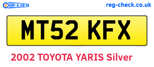 MT52KFX are the vehicle registration plates.