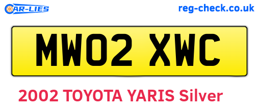 MW02XWC are the vehicle registration plates.