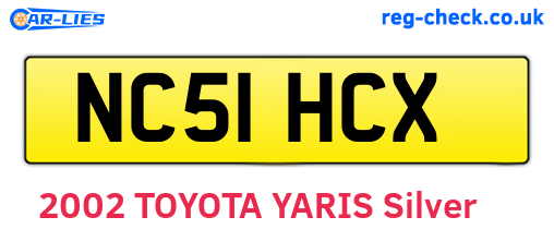 NC51HCX are the vehicle registration plates.