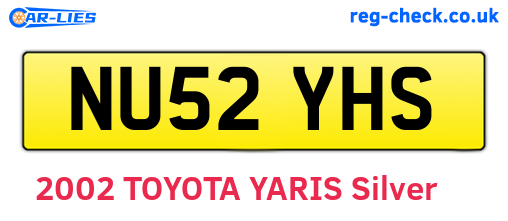 NU52YHS are the vehicle registration plates.