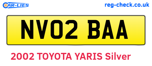 NV02BAA are the vehicle registration plates.