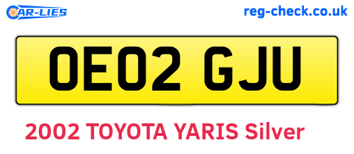 OE02GJU are the vehicle registration plates.