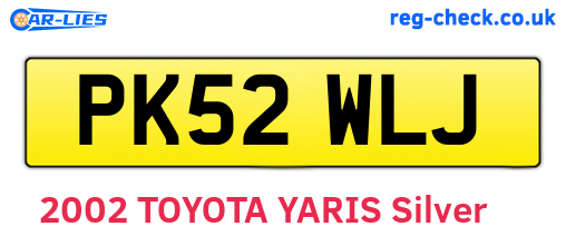 PK52WLJ are the vehicle registration plates.