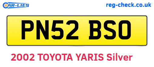 PN52BSO are the vehicle registration plates.