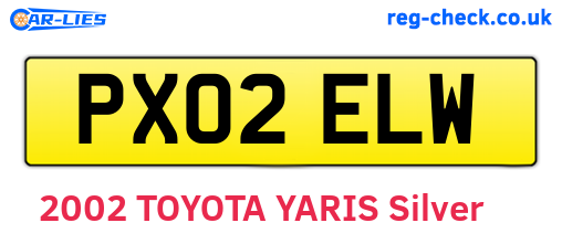 PX02ELW are the vehicle registration plates.