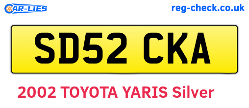 SD52CKA are the vehicle registration plates.