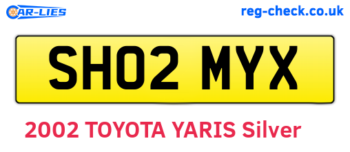 SH02MYX are the vehicle registration plates.