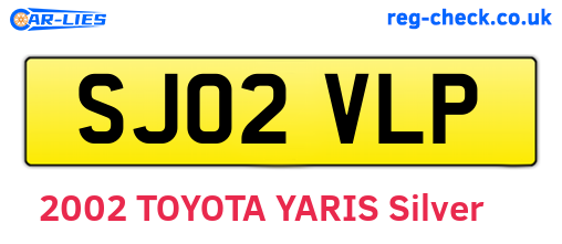 SJ02VLP are the vehicle registration plates.
