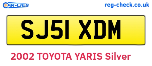 SJ51XDM are the vehicle registration plates.