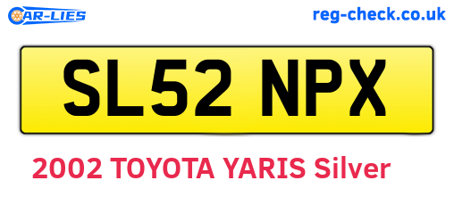 SL52NPX are the vehicle registration plates.