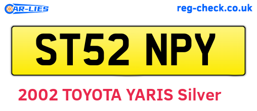 ST52NPY are the vehicle registration plates.
