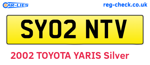 SY02NTV are the vehicle registration plates.