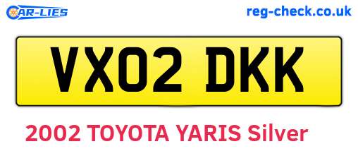 VX02DKK are the vehicle registration plates.