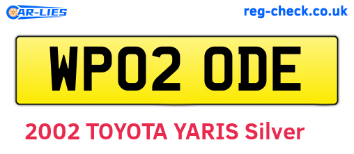 WP02ODE are the vehicle registration plates.