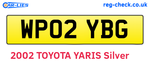 WP02YBG are the vehicle registration plates.