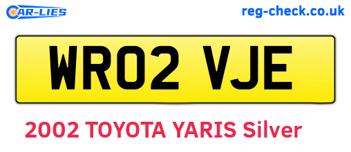 WR02VJE are the vehicle registration plates.