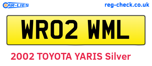 WR02WML are the vehicle registration plates.