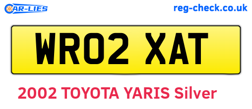 WR02XAT are the vehicle registration plates.
