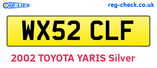 WX52CLF are the vehicle registration plates.