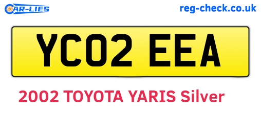 YC02EEA are the vehicle registration plates.