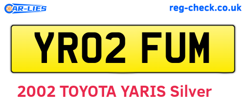 YR02FUM are the vehicle registration plates.