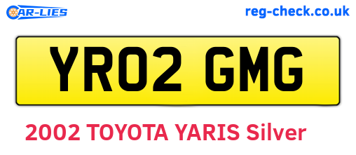 YR02GMG are the vehicle registration plates.