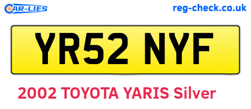YR52NYF are the vehicle registration plates.