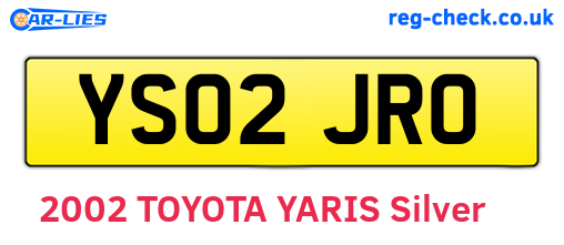 YS02JRO are the vehicle registration plates.