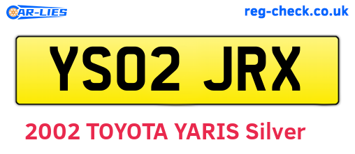 YS02JRX are the vehicle registration plates.