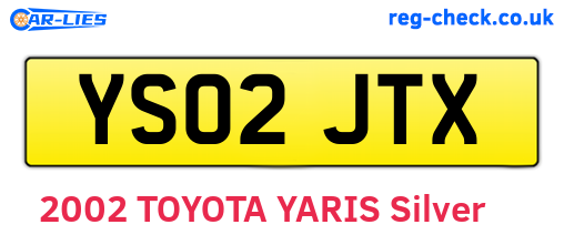 YS02JTX are the vehicle registration plates.