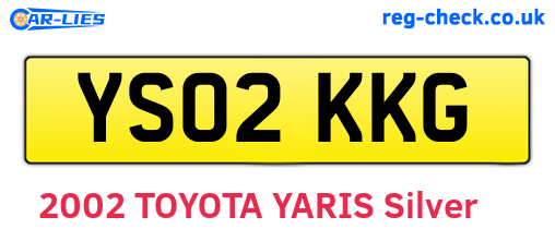 YS02KKG are the vehicle registration plates.