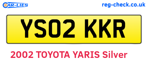 YS02KKR are the vehicle registration plates.