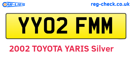 YY02FMM are the vehicle registration plates.