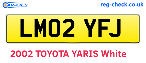 LM02YFJ are the vehicle registration plates.