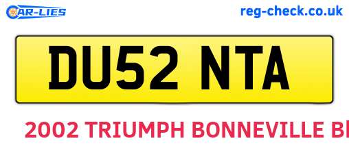 DU52NTA are the vehicle registration plates.