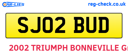 SJ02BUD are the vehicle registration plates.