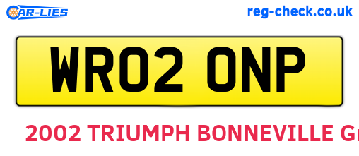 WR02ONP are the vehicle registration plates.