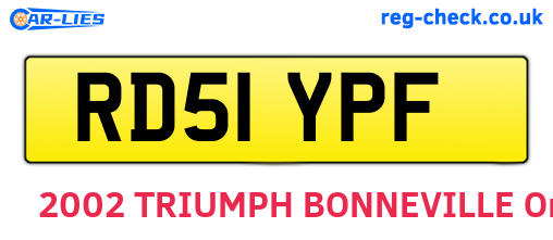RD51YPF are the vehicle registration plates.