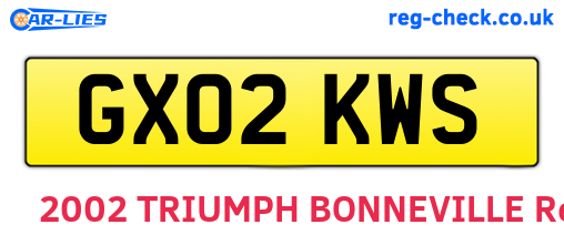 GX02KWS are the vehicle registration plates.