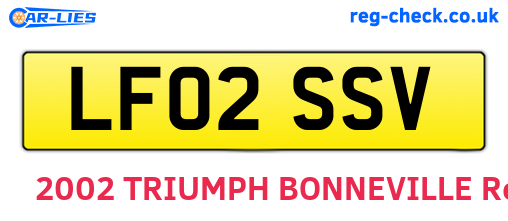 LF02SSV are the vehicle registration plates.