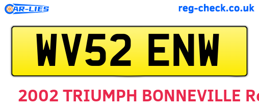 WV52ENW are the vehicle registration plates.