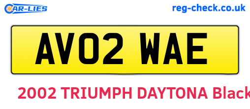 AV02WAE are the vehicle registration plates.