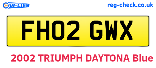 FH02GWX are the vehicle registration plates.