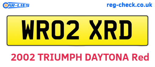 WR02XRD are the vehicle registration plates.