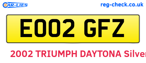 EO02GFZ are the vehicle registration plates.