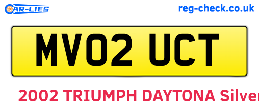 MV02UCT are the vehicle registration plates.