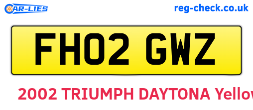FH02GWZ are the vehicle registration plates.