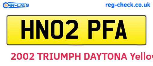 HN02PFA are the vehicle registration plates.